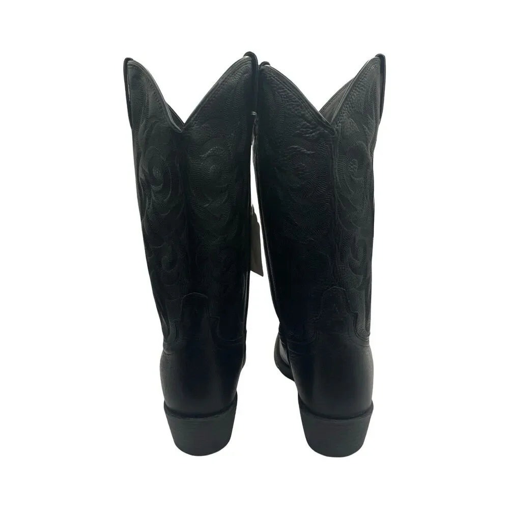 Justin Boots Stampede Collection Men's Size 10 D Style 2553 Black Leather NWT